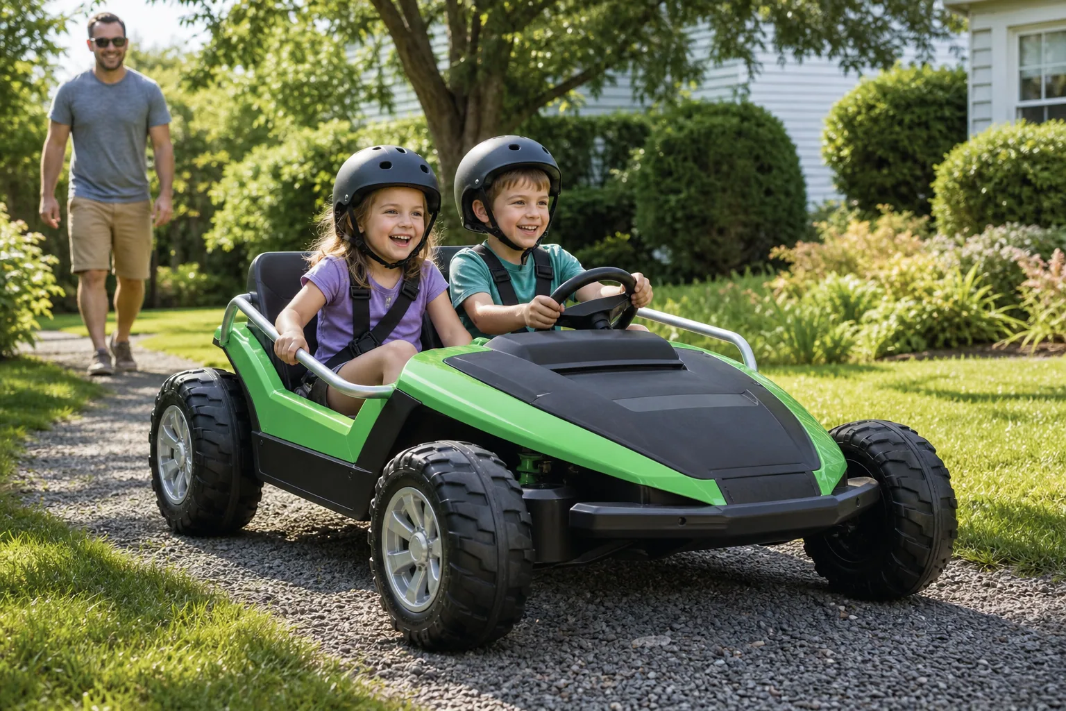 Editorial image representing Power Wheels Dune Racer in use