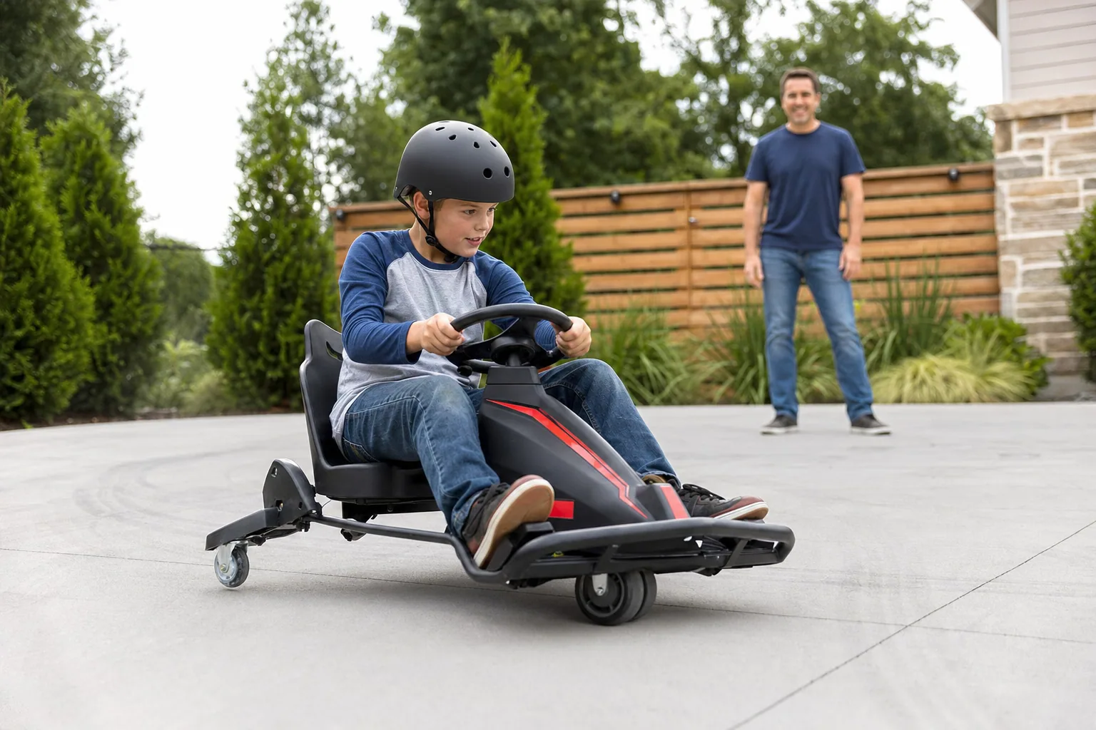 Editorial image representing Razor Crazy Cart Shift 12V in use